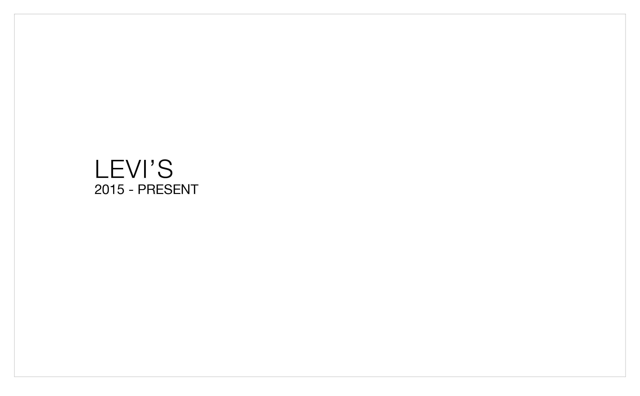 LEVI'S (2015 to PRESENT)